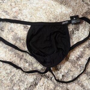 Awry LARGE String Jockstrap Black NWT